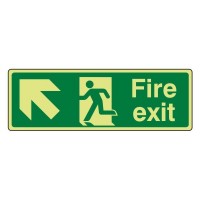 Photo luminescent Plastic Fire exit Arrow up left