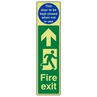 Fire exit Arrow up (This door to be kept closed when not in use)