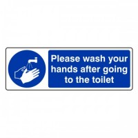 Please wash your hands after going to the toilet